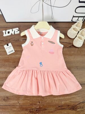 Đầm thun cotton cổ 8-18kg