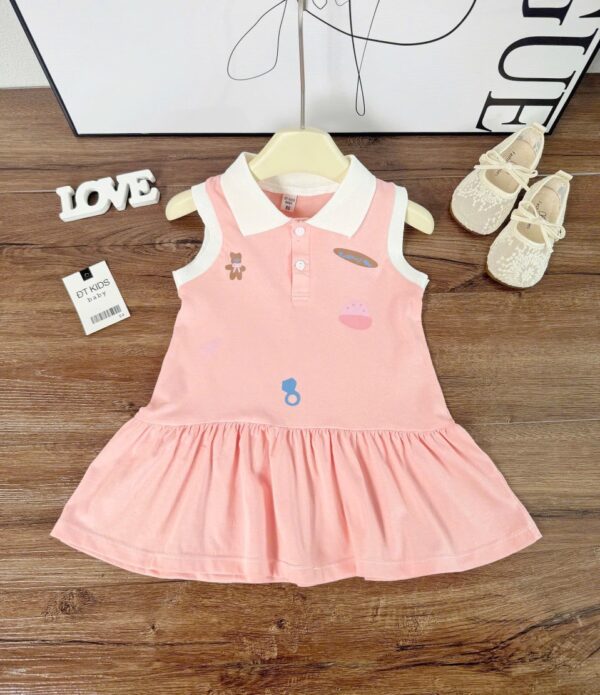 Đầm thun cotton cổ 8-18kg