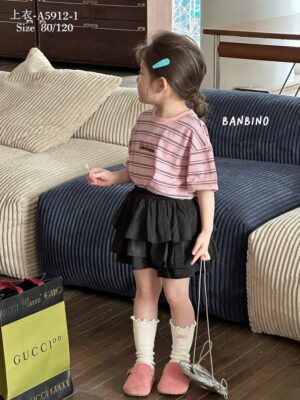 Áo babino nhí sọc hồng 1-5(10-25kg)