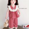 Set caro đỏ cánh tiên quần dài 12-40kg