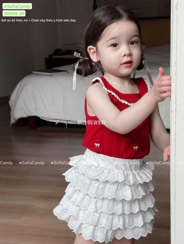 Set váy tầng đỏ