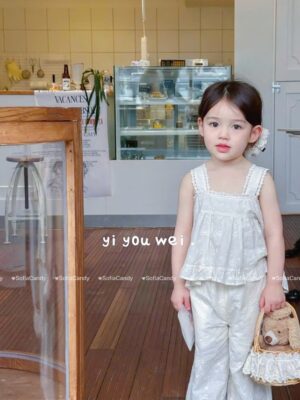 Set đũi xô trắng dây bé gái12-40kg