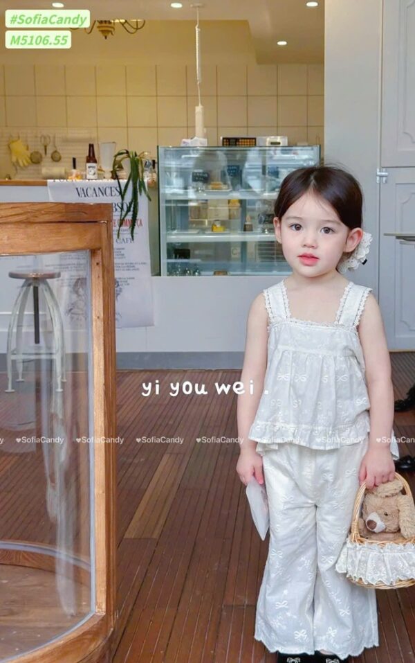 Set đũi xô trắng dây bé gái12-40kg