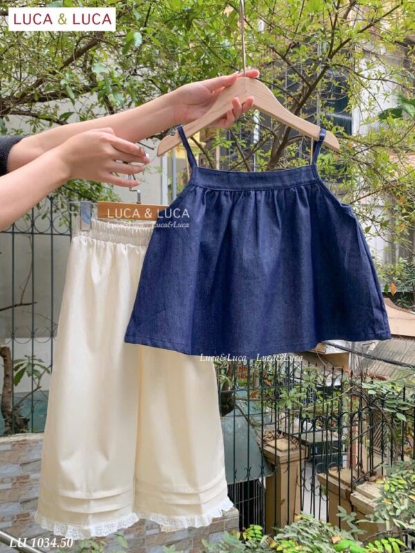 Set dây demin bé gái 13-45kg