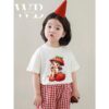 Bộ thun caro trái cây bé gái N