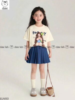 Set bg màu be cô gái bím tóc 11-45kg