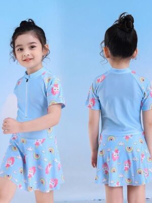 Bộ bơi váy bg xanh dương pony
