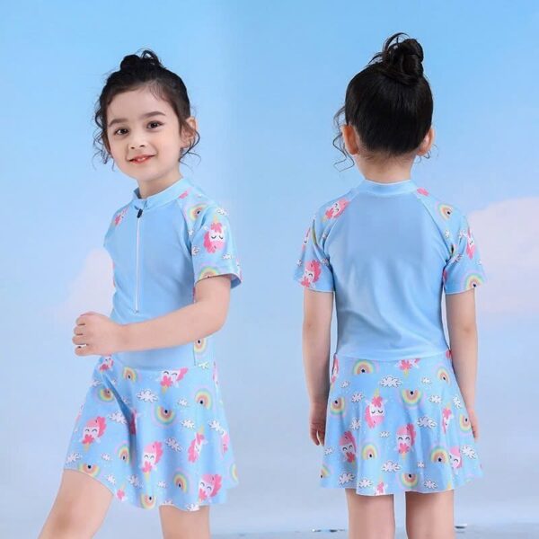 Bộ bơi váy bg xanh dương pony