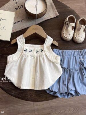 Set bộ kate chân váy bí bé gái