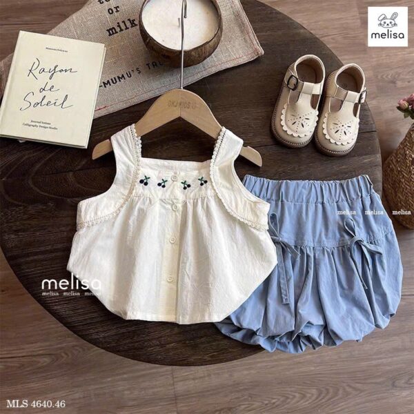 Set bộ kate chân váy bí bé gái