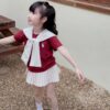 Set váy áo đỏ kèm khăn