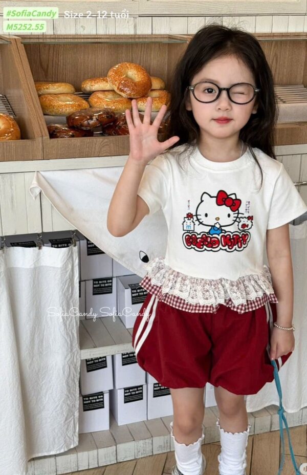 Set kitty quần bí đỏ 10-40kg