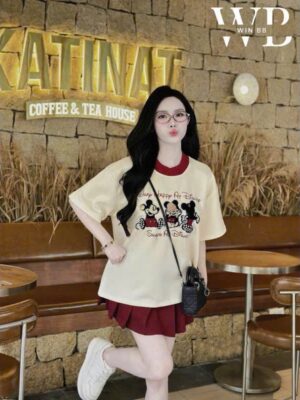 Bộ váy kem mickey nhí