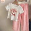 Set qdtn caro hòng áo trắng kitty 13-45kg