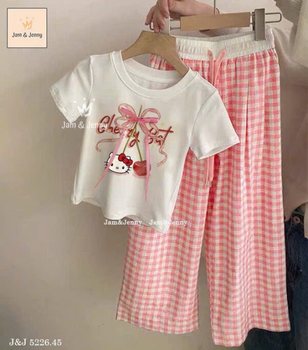 Set qdtn caro hòng áo trắng kitty 13-45kg