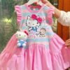 Đầm thum hồng xanh kitty 12-45kg