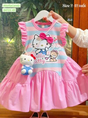 Đầm thum hồng xanh kitty 12-45kg