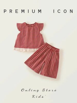 Set bộ caro bé gái 10-25kg