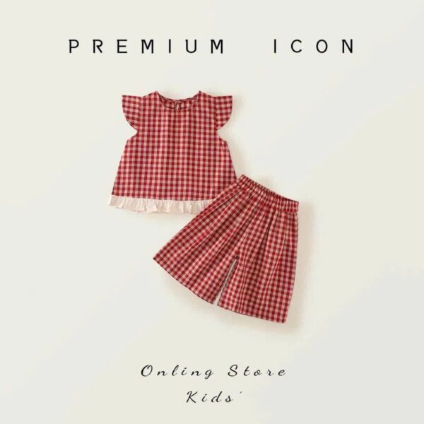 Set bộ caro bé gái 10-25kg