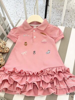 Đầm thun polo thêu hoạ tiêt sz 10-25kg