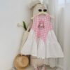 Đầm azuzi co gái caro hong13-45kg