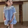 Set bộ caro cherry bé gái 12-45kg