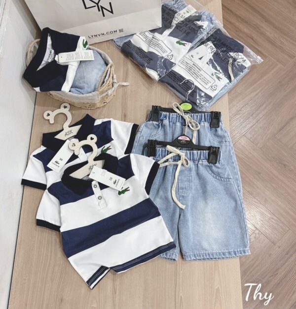 Set jean áo polo sọc quàn jean thô hq 10-25kg