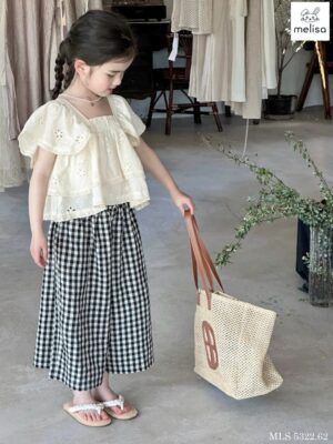 set cánh tiên áo ren quần caro 13-45kg