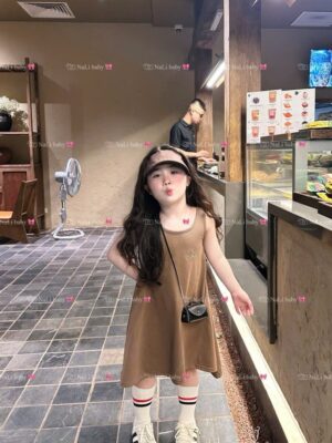 Đầm thun qc kèm nón nửa đầu