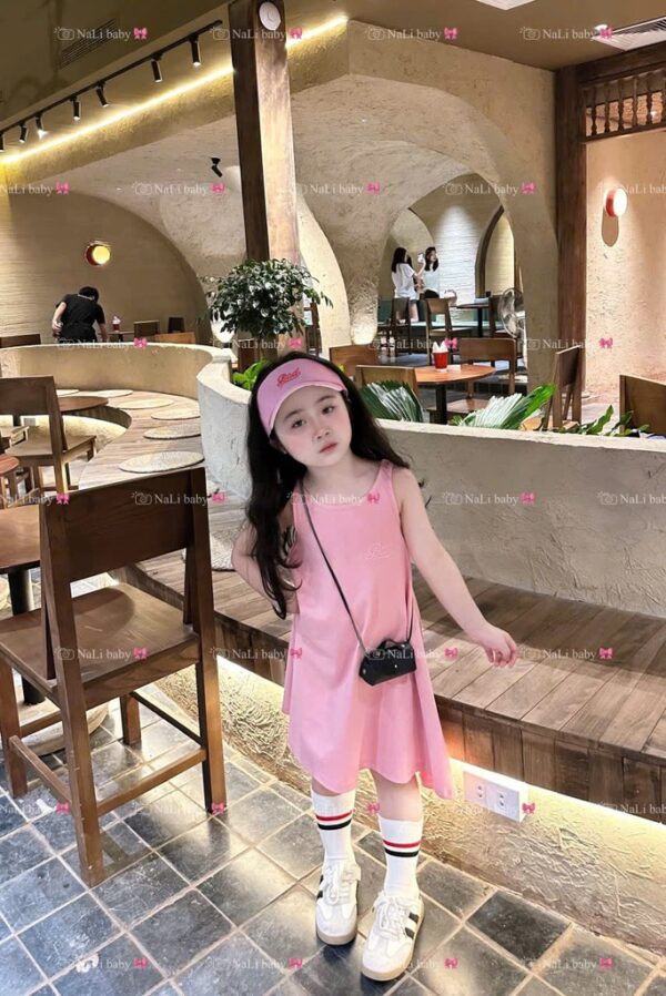 Đầm thun qc kèm nón nửa đầu - Hình ảnh 2