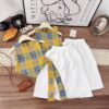 Set áo vàng caro quần đũi trắng 10-30kg