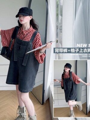 Yếm jean fom vuông