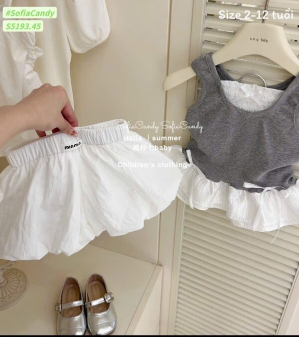 Set xám quần bí bé gái 10-40kg