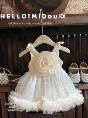 Đầm hoa ren trước ngực (6-15kg)