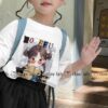 Set bg áo trắng chân váy đen cô gái búi tóc 12-45kg