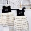 Đầm kitty tầng đen trắng 12-30kg