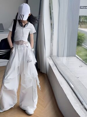 Quần Kate trắng trơn túi hip hop 120-170