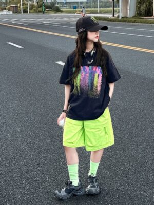 Set áo đen quần xanh chuối 120-170