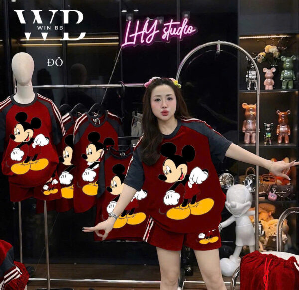 Bộ win mickey bé gái đỏ vàng10-60kg - Hình ảnh 2
