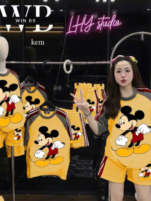 Bộ win mickey bé gái đỏ vàng10-60kg