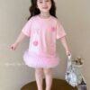 Đầm thun hồng trái tim babydoll 10-40kg
