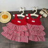 Đầm thun đỏ caro 8-20kg