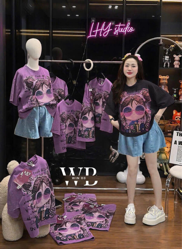 Áo thun win cô gái quần rời 10-65kg - Hình ảnh 3