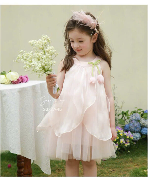 Đầm hồng vol hoa tulip 10-45kg