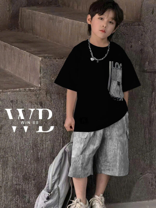 Bộ thun win bé trai phong cach cool 10-65kg - Hình ảnh 4