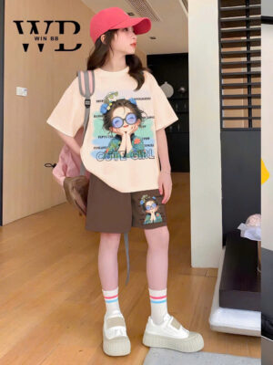 Bộ thun cute girl win bé gái 10-60kg