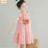 Đầm ren hoa thêu bé gái 10-40kg