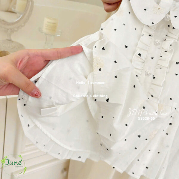 Đầm trắng nơ nhí xếp li đuôi cá 12-40kg