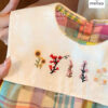 Set caro thêu cổ bèo bé gái 12-40kg