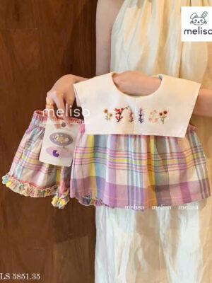 Set thêu cổ bèo caro 7màu 12-40kg